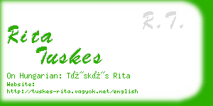 rita tuskes business card