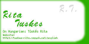 rita tuskes business card